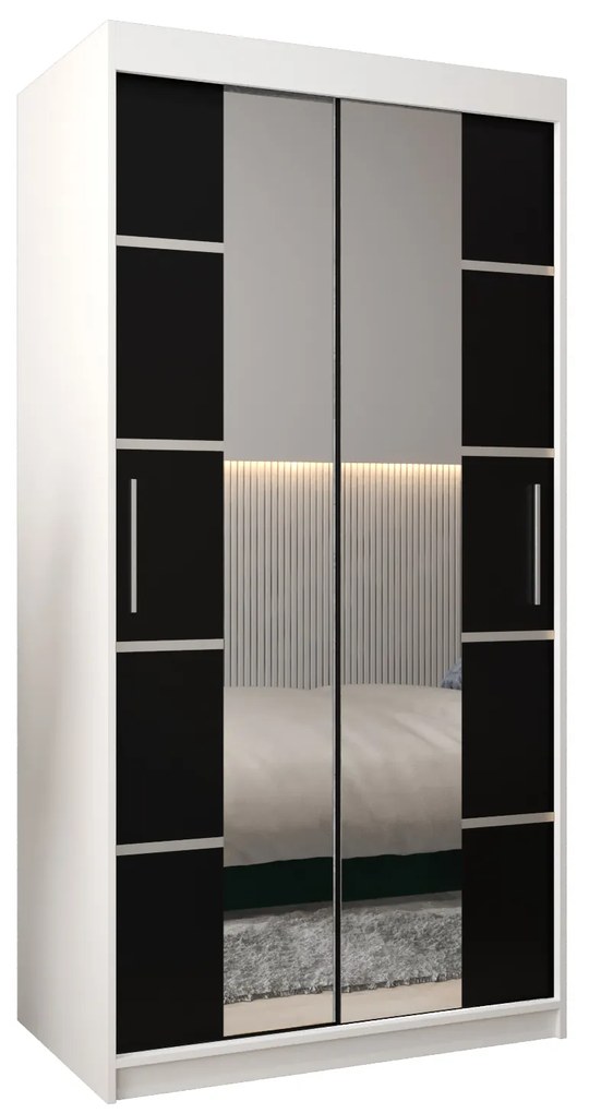Dulap de haine 120 cm Verika 4 120 (alb + negru). 1064263