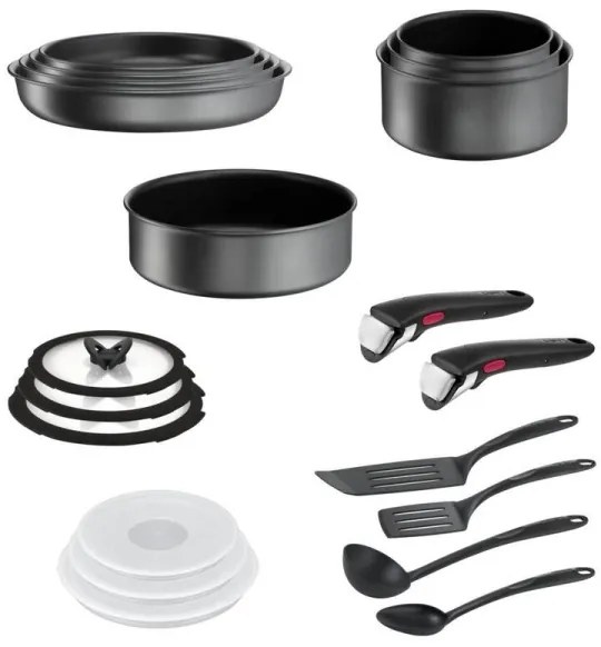 Set de vase de gătit Tefal 20 buc. INGENIO DAILY CHEF ON negru