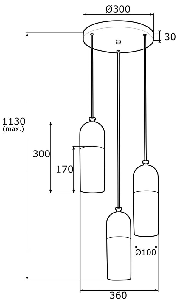 Lustra cu 3 Pendule design modern BURGOS alama