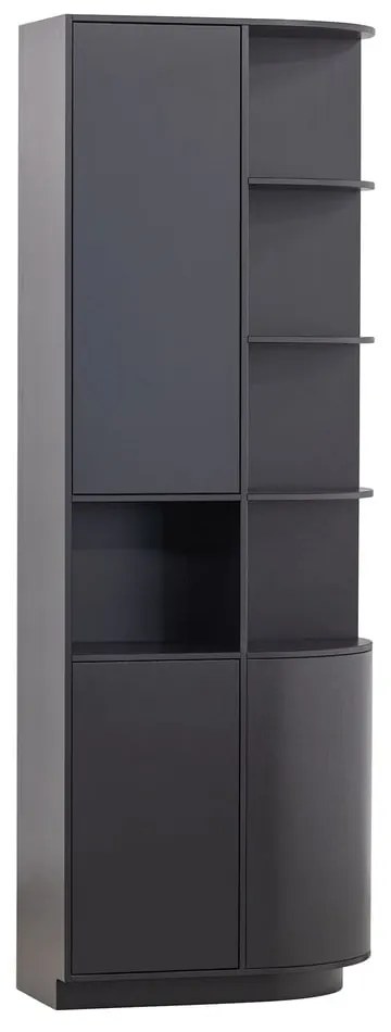Bibliotecă modulară neagră din lemn masiv de pin 78x210 cm Finca – WOOOD