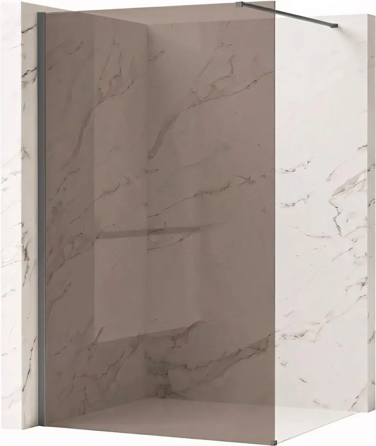 Paravan de dus fumuriu Rea Flexi Brown 120 cm Titan