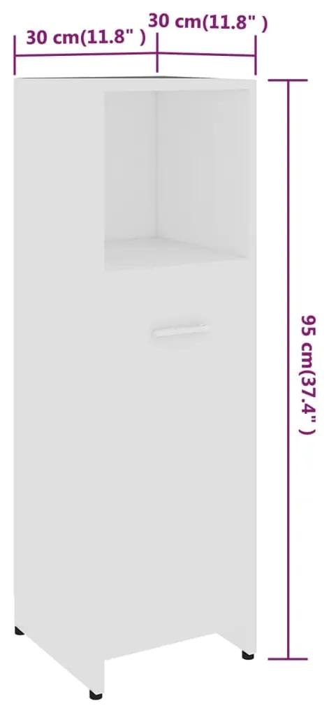 Dulap de baie, alb, 30 x 30 x 95 cm, PAL Alb, 1