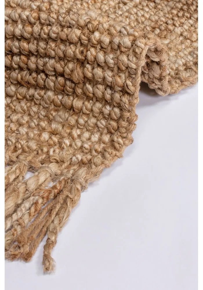 Covor tip traversă în culoare naturală handmade din iută 60x300 cm Jute Boucle – Flair Rugs