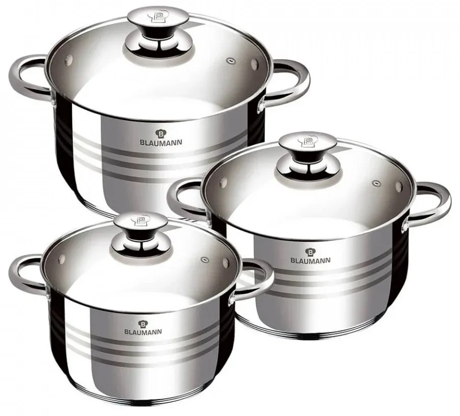RESIGILAT - Set oale inox cu capac. 6 piese Jumbo Gourmet line blaumann BL 3174