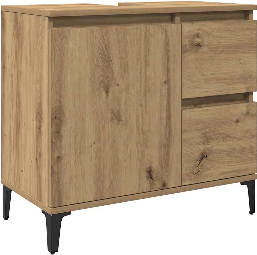 vidaXL Dulap de chiuvetă, stejar artizanal, 65x33x60 cm lemn prelucrat