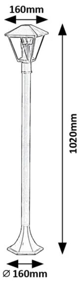 Lampă de exterior PARAVENTO 1xE27/40W/230V IP44 Rabalux 7150