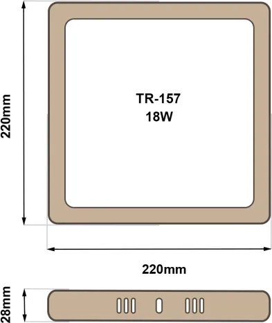Plafonieră LED BLOCK LED/18W/230V 4200K 22x22 cm maro