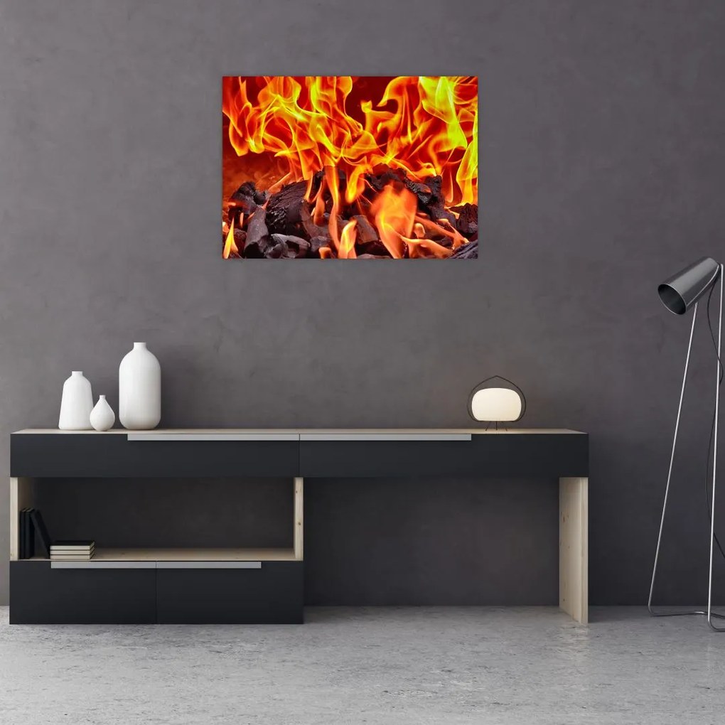 Tablou pe sticlă cu jar (70x50 cm)