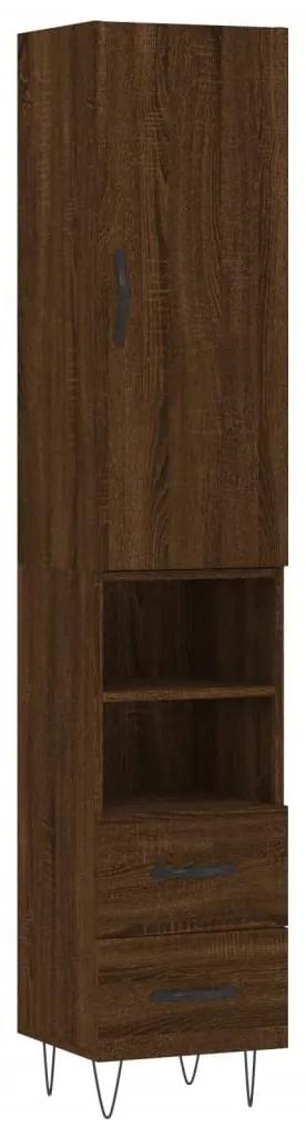 3198952 vidaXL Dulap înalt, stejar maro, 34,5x34x180 cm, lemn prelucrat