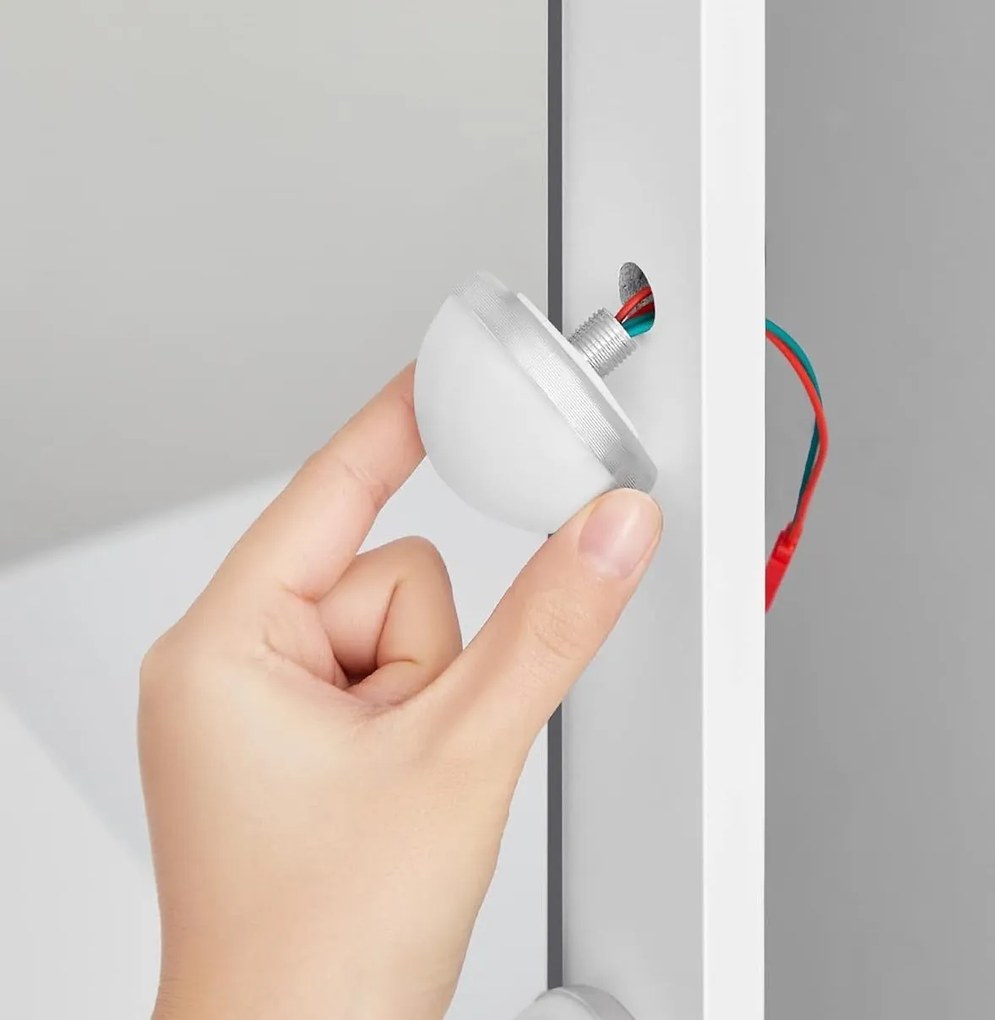 Masuta machiaj cu Oglinda LED si 2 Sertare pentru Cosmetice, Set Masa toaleta 80 cm, Alb, masuta cosmetica, vanity - SEA385