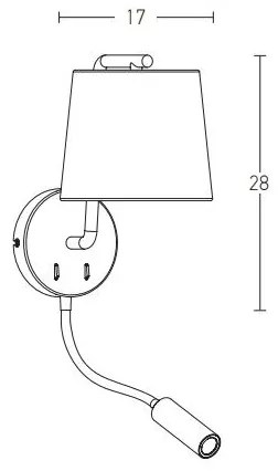 Corp de iluminat LED Zambelis H57 flexibil LED/3W + 1xE27/40W/230V negru