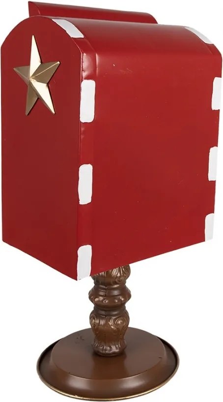 Cutie poștală decorativă vintage din metal, roșu, 27x22xH51 cm