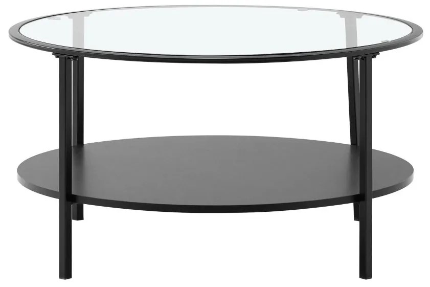 Măsuță de cafea CARLAN (Negru + sticlă + metal). 1091524
