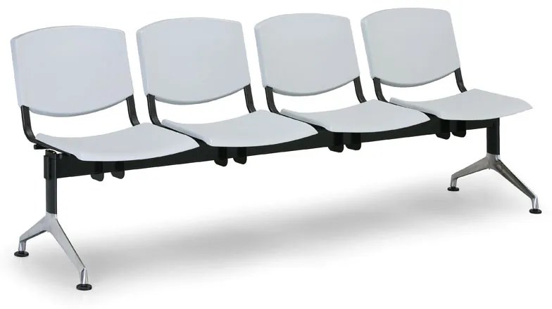Bancă din plastic de design, 4 locuri, verde
