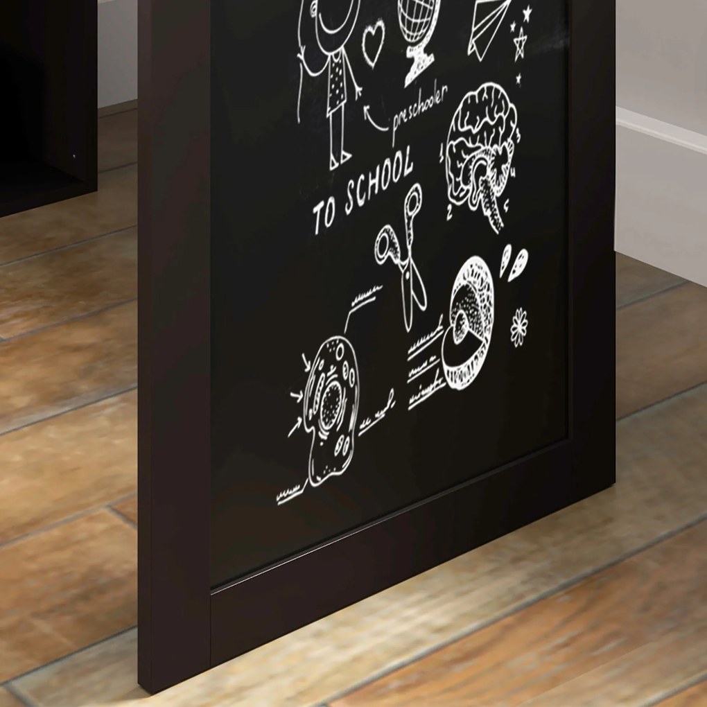 HOMCOM Birou Modern Pliabil cu Bibliotecă și Tablă, din Lemn și Metal, 98x51x153 cm, Maro | Aosom Romania