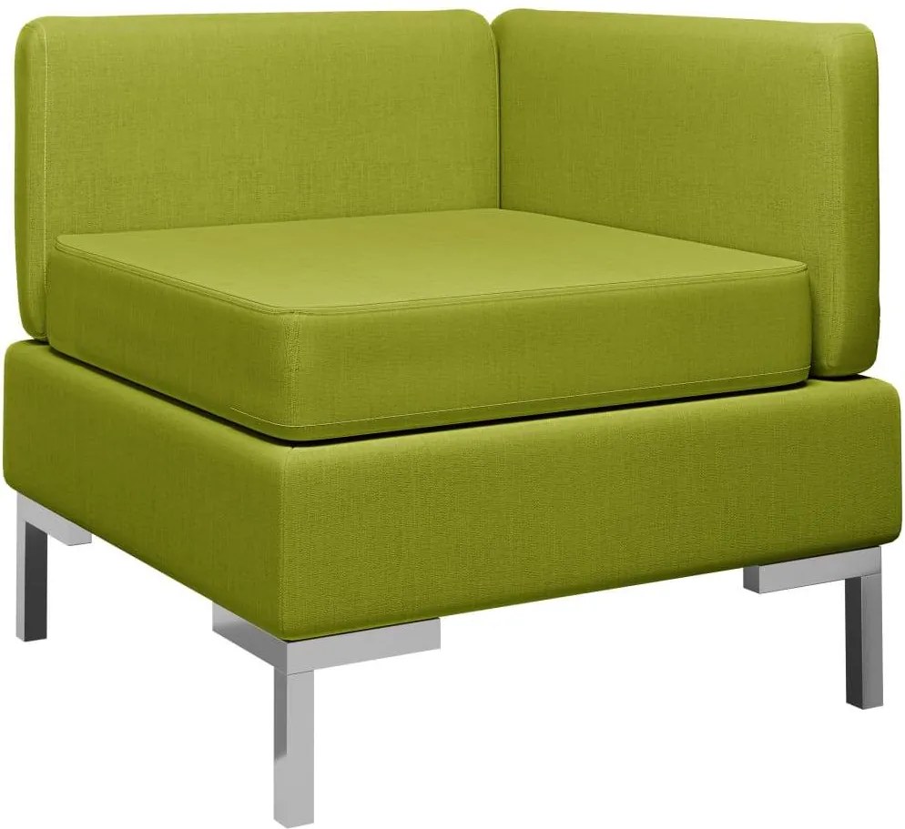 Canapea de colt modulara cu perna, verde, material textil