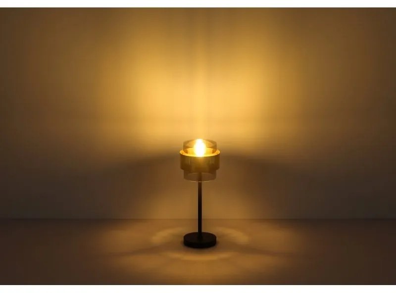 Veioza, lampa de masa design modern MILLEY negru, auriu