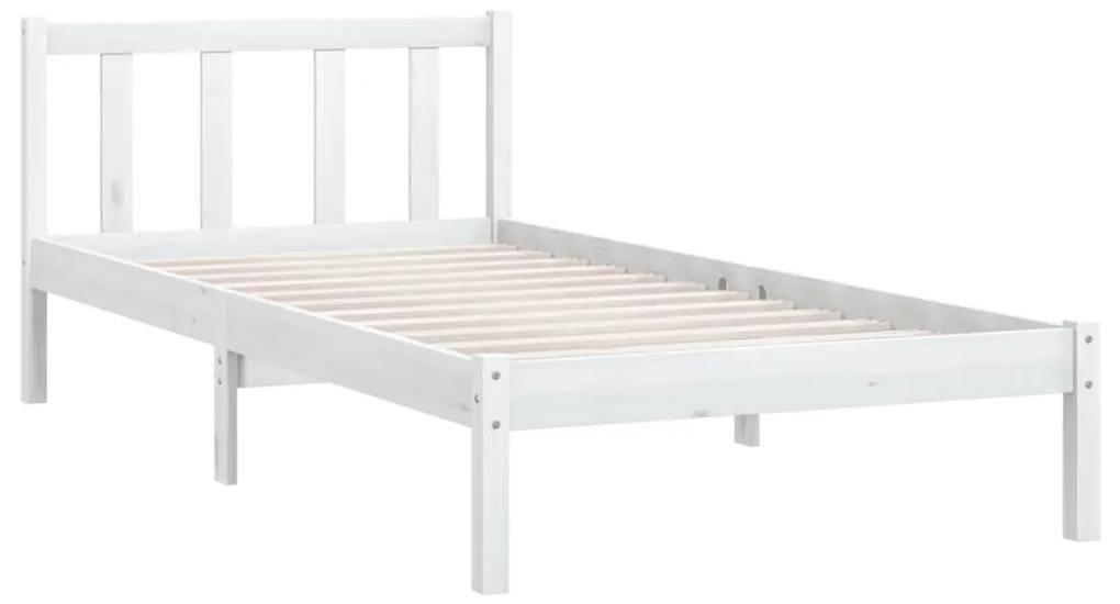 Cadru de pat, alb, 100x200 cm, lemn masiv de pin Alb, 100 x 200 cm