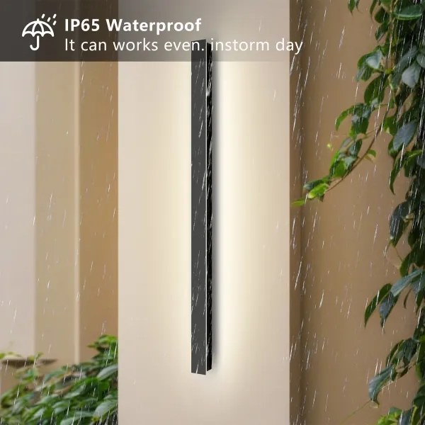 Brilagi - Aplica LED de perete pentru exterior LINEAR, 22W, 230V, 3000K, IP65, negru