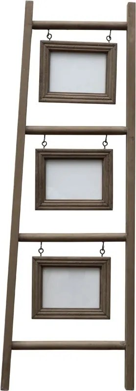 Scară decorativă din lemn cu 3 rame foto, H118 cm