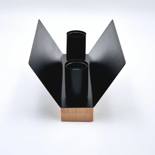 Plafonieră ESME 2xE27/15W/230V negru/stejar