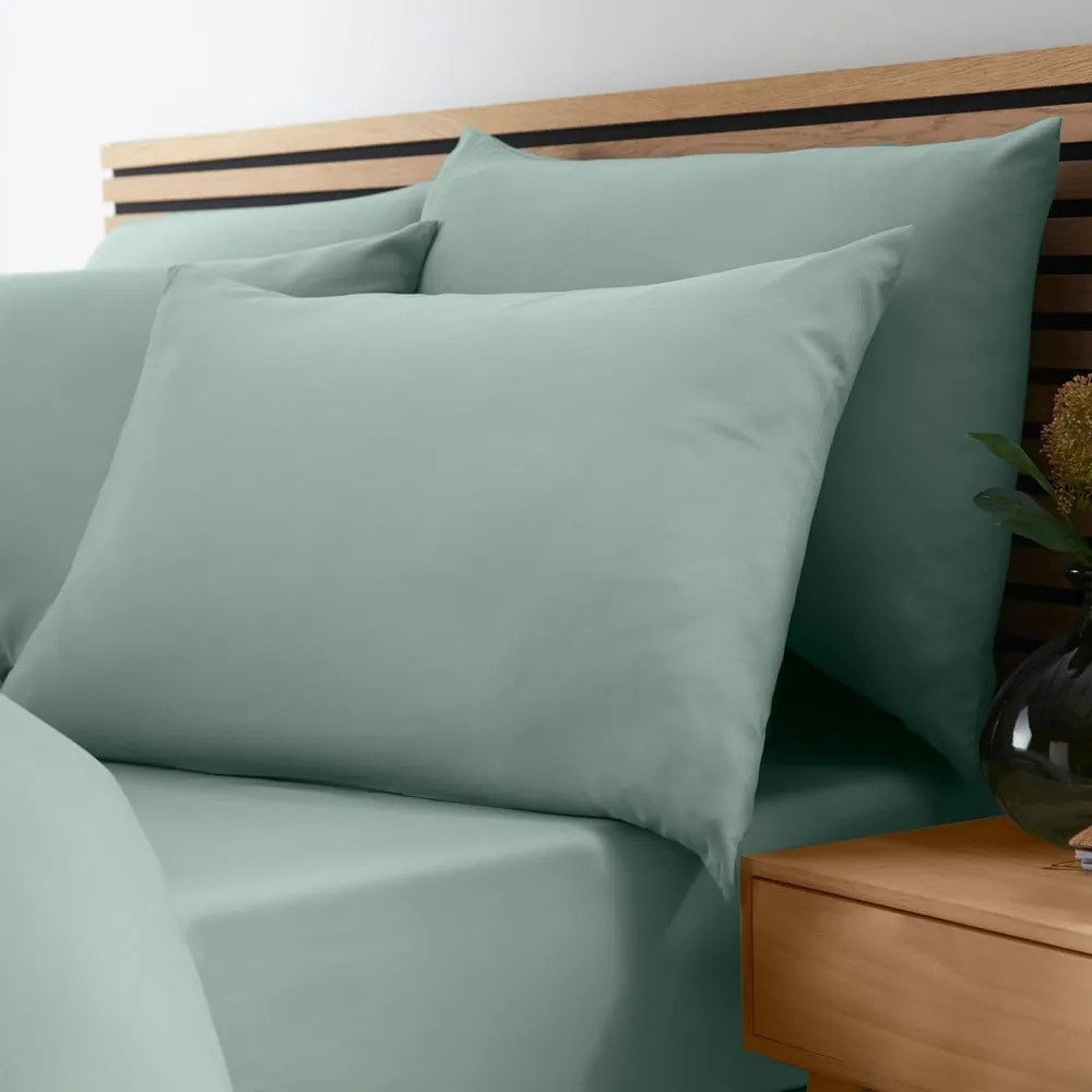 Cearceaf verde cu elastic 135x190 cm So Soft Non-Iron – Catherine Lansfield