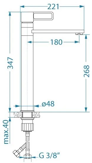 ALVEUS 1150752 - Baterie de chiuvetă MAYA 34,7 cm crom lucios