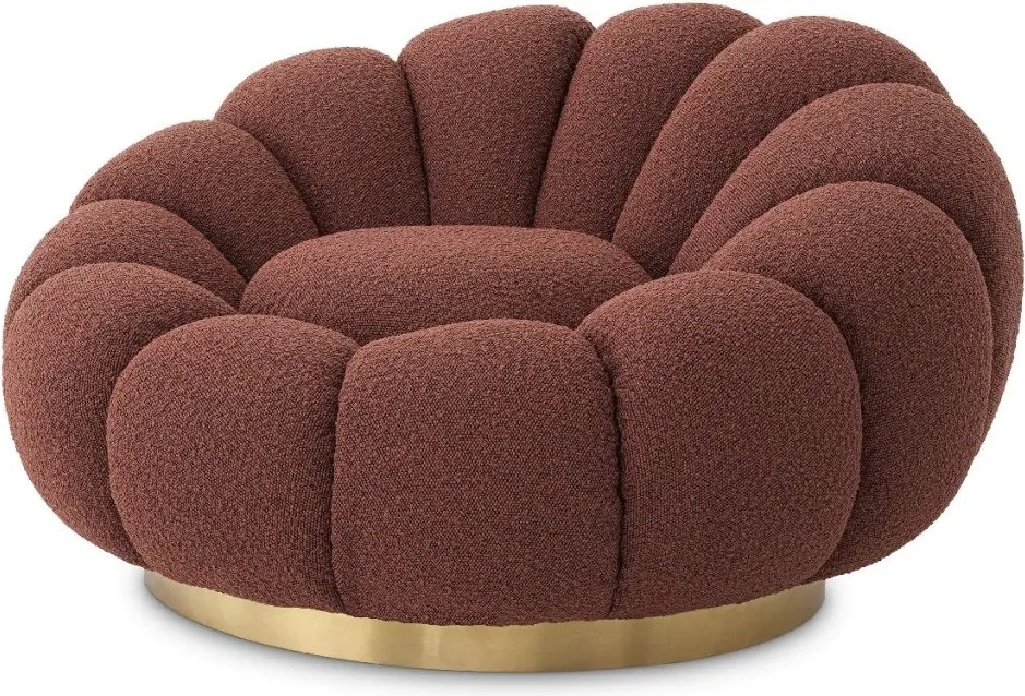 Fotoliu pivotant design elegant Mello, Boucle rouge