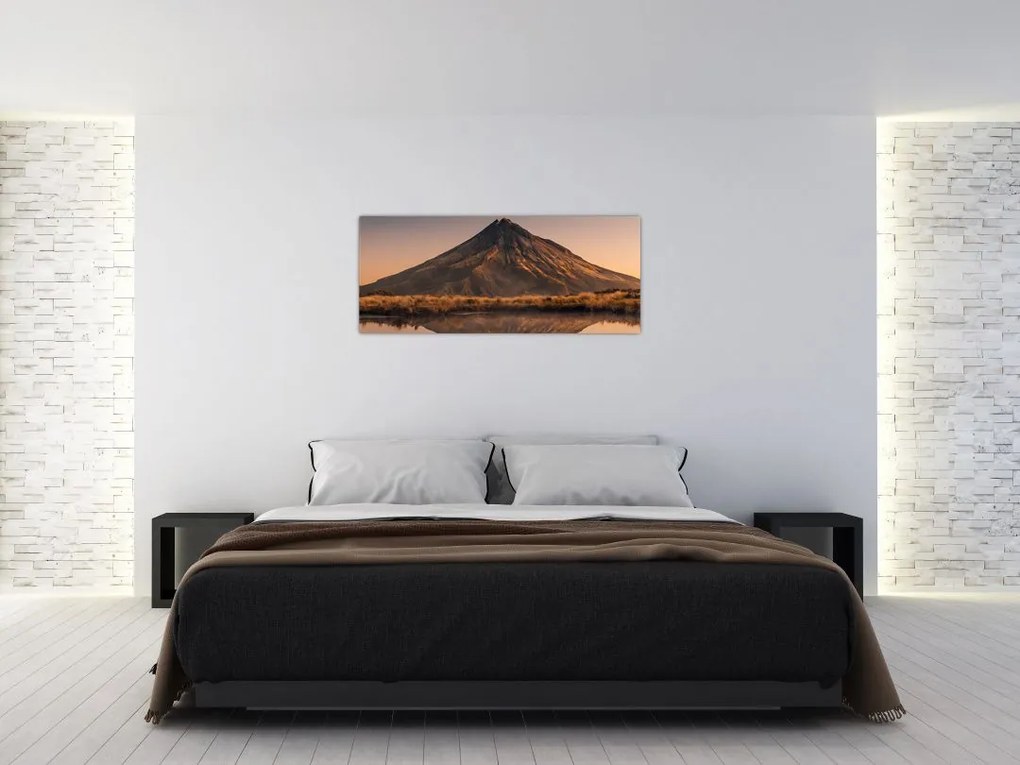Tablou oglindirea muntelui Taranaki, Noua Zeelanda (120x50 cm)