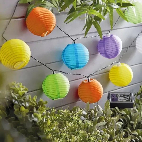 Instalație LED solară 10xLED/1,2V 3,7m IP44 multicolor
