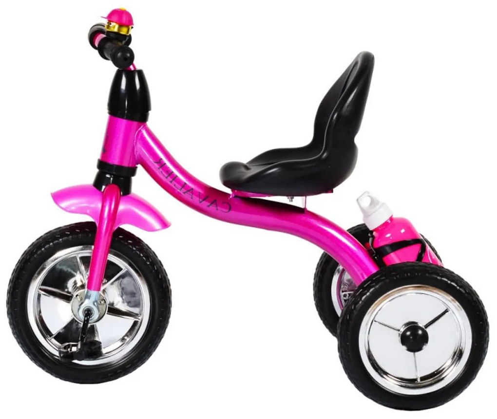 Tricicleta cu pedale NOVOKIDS™ Chavalier ,Cu sonerie si sticla de apa, max 20 kg, Roti din spuma cauciucata EVA, Cadru metalic, Dimensiuni 75X54X46
