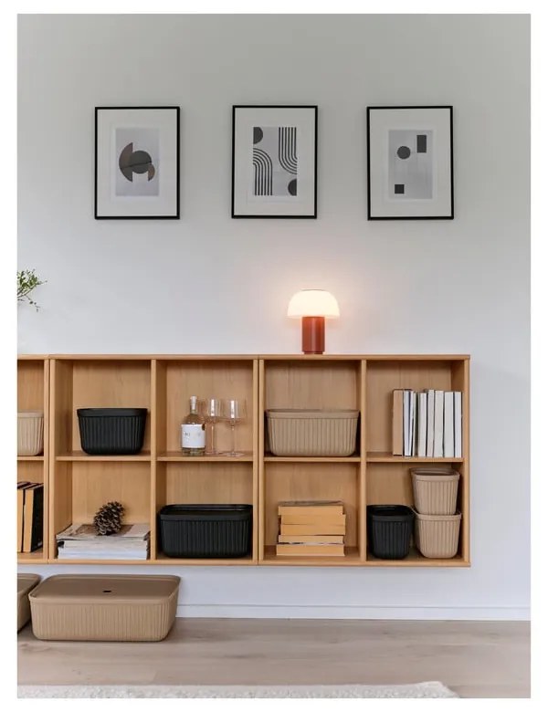 Cutii de depozitare negre 2 buc. cu capac 32x23x20,5 cm Pulp – Zone