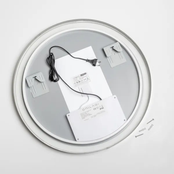 Brilagi-LED Oglindă încălzită, dimmabilă, cu iluminare LED, profil aluminiu PRO, 18W/230V, Ø 60 cm, IP44, crom lucios