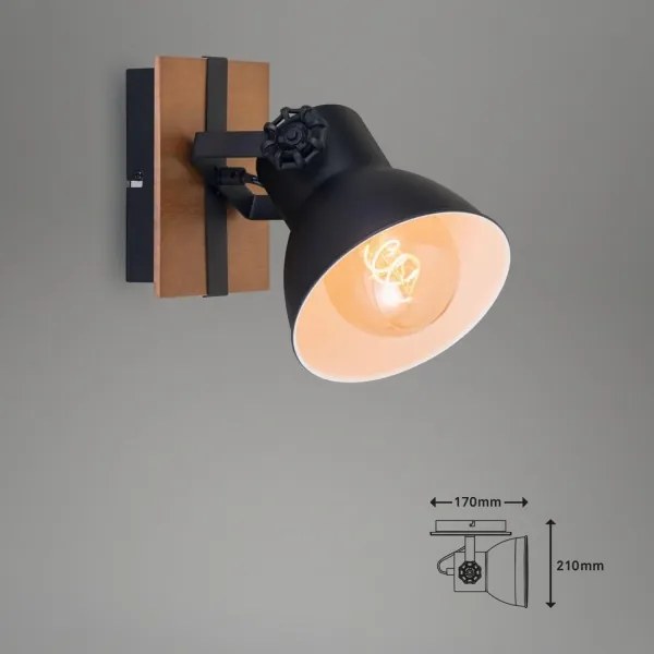 Spot de perete Briloner 2742-015 RETRO 1xE27/25W/230V negru