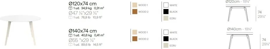 Masa rotunda design modern premium FAZ WOOD, 120cm 54323