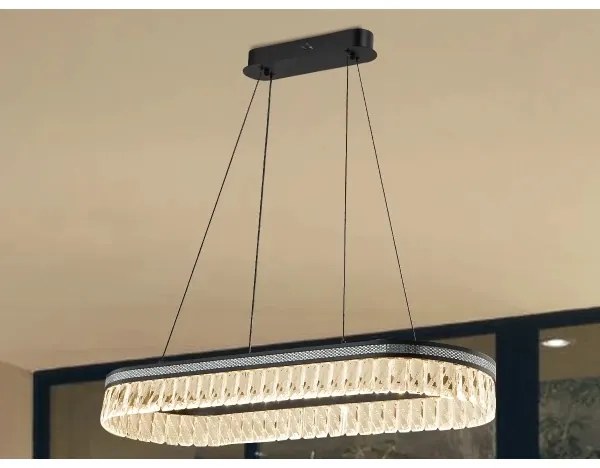 Candelabru din cristal cu LED reglabil, suspendat pe cablu THALIA LED/50W/230V 3000-6000K + telecomandă