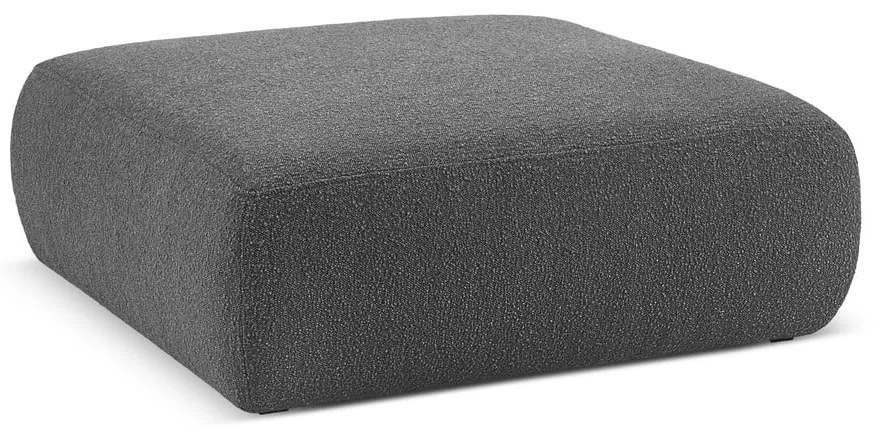 Taburet gri închis cu tapițerie din stofă bouclé Molino – Micadoni Home