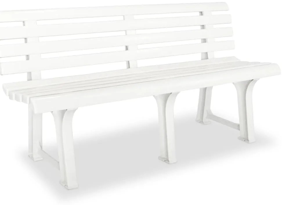 vidaXL Bancă de grădină, alb, 145,5 cm, plastic