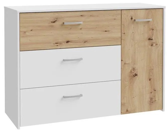Comodă cu sertare URO stejar artisan/ albă