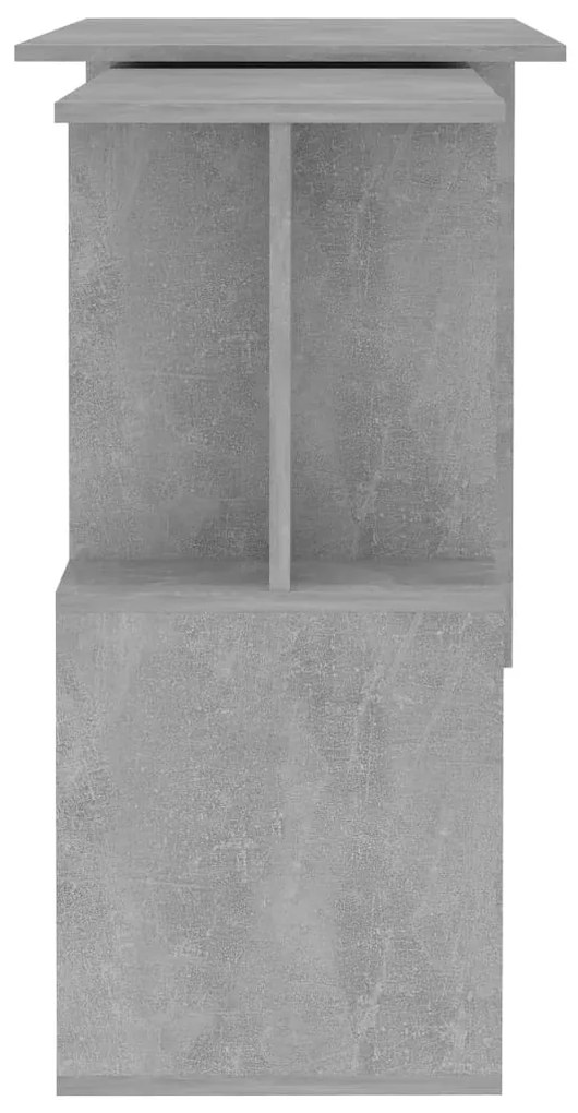 Birou de colt, gri beton, 200 x 50 x 76 cm, PAL Gri beton
