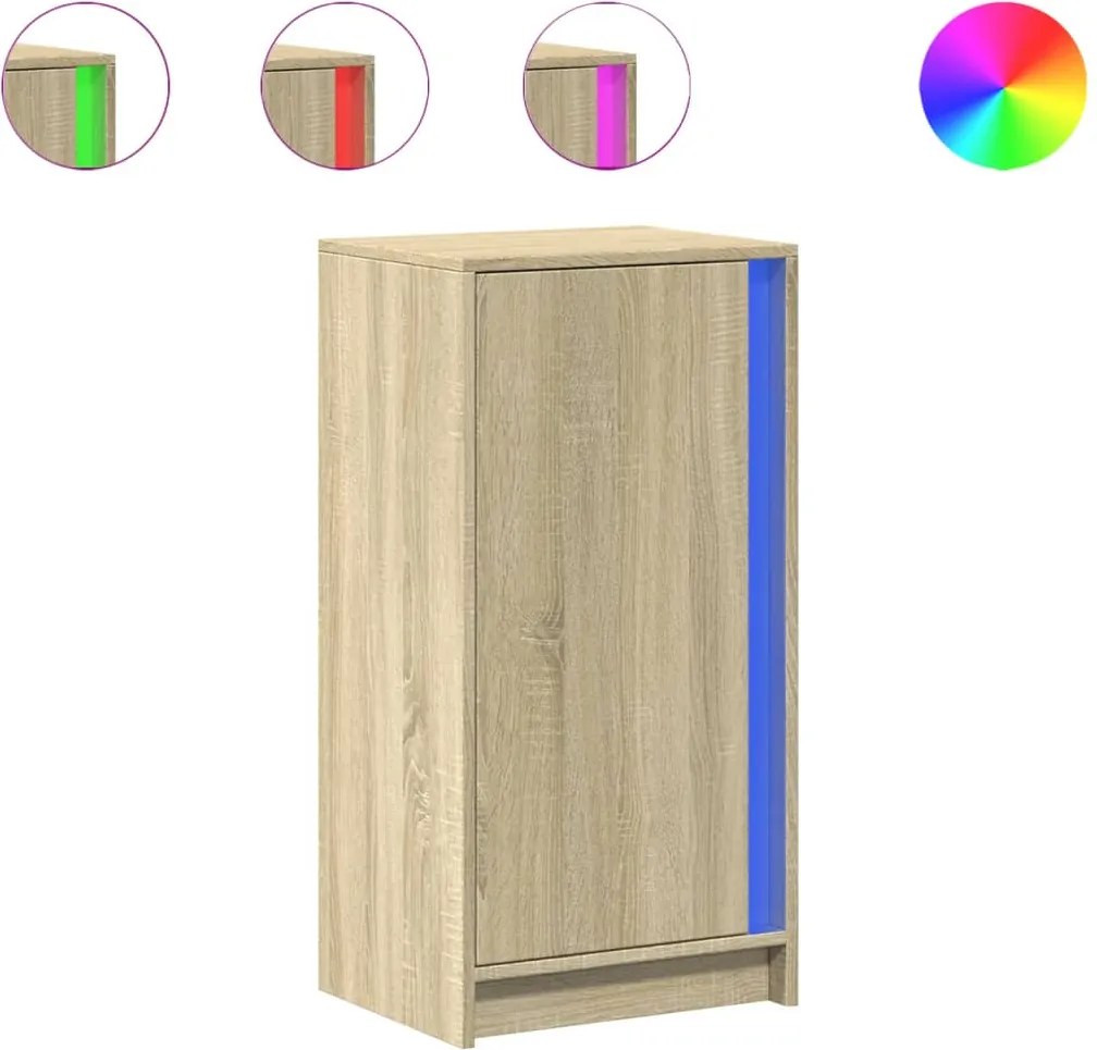 vidaXL Dulap cu LED, stejar sonoma, 42,5x34x85 cm, lemn prelucrat