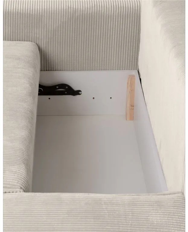 Canapea extensibila cu trei locuri si taburet SMART SET, crem