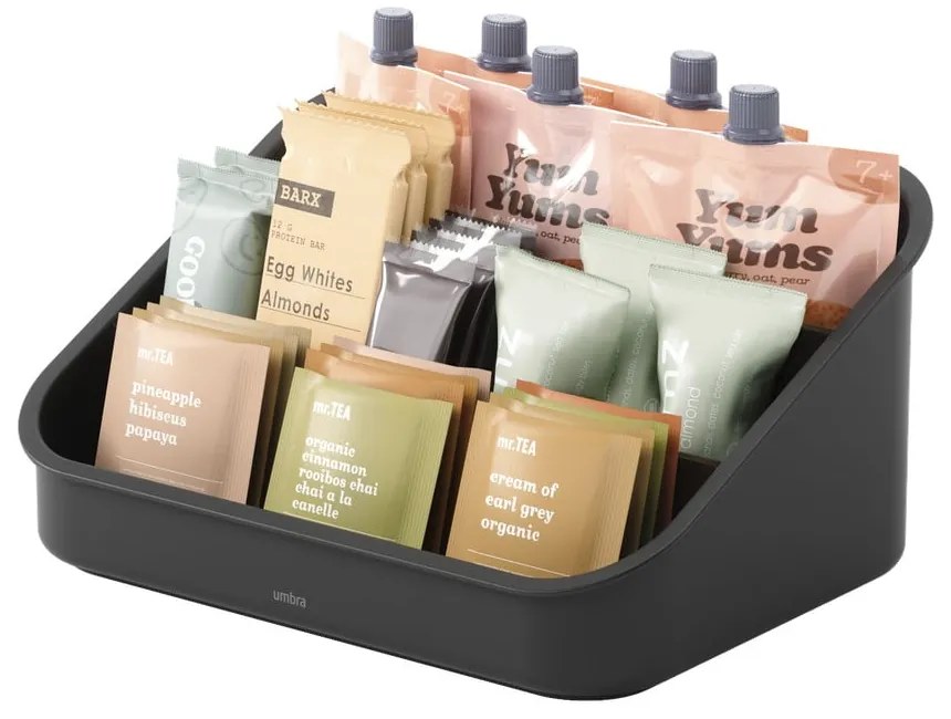 Organizator de baie negru pentru cosmetice din plastic reciclat Bellwood – Umbra