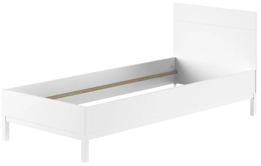 Pat pentru copii alb din lemn de pin fără somieră 90x200 cm Eva – Vipack