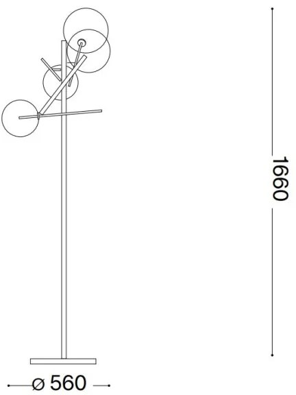 Lampadar LED Ideal Lux EQUINOXE 4xG4/2W/230V alamă/fumuriu