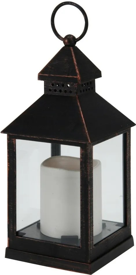 Felinar cu lumânare LED, negru, 23 cm