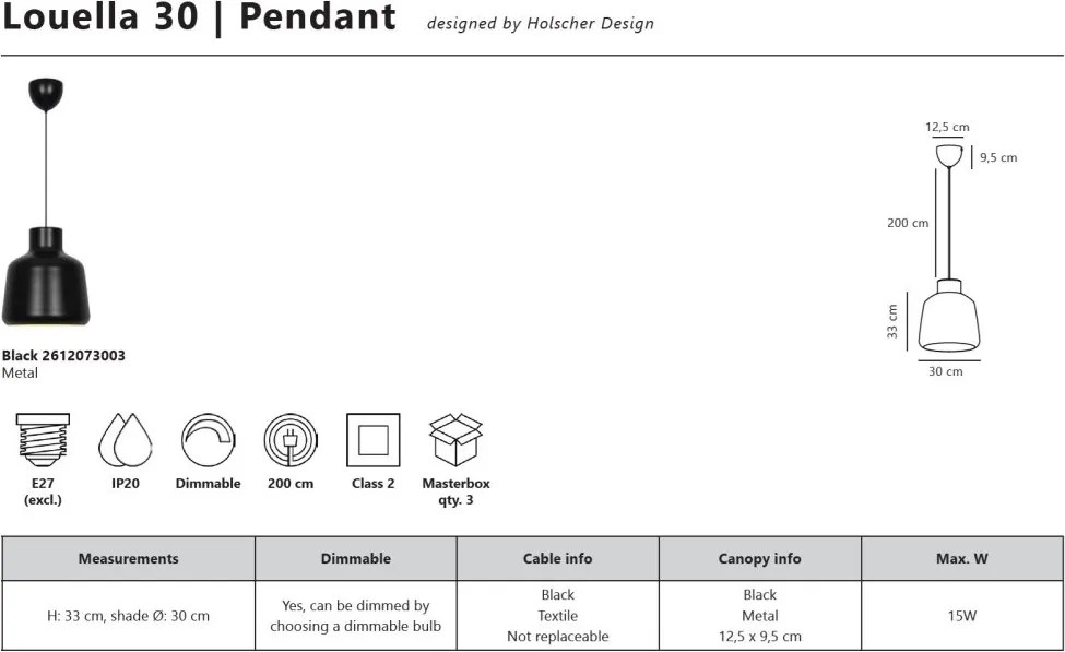 Pendul design nordic modern Louella 30cm