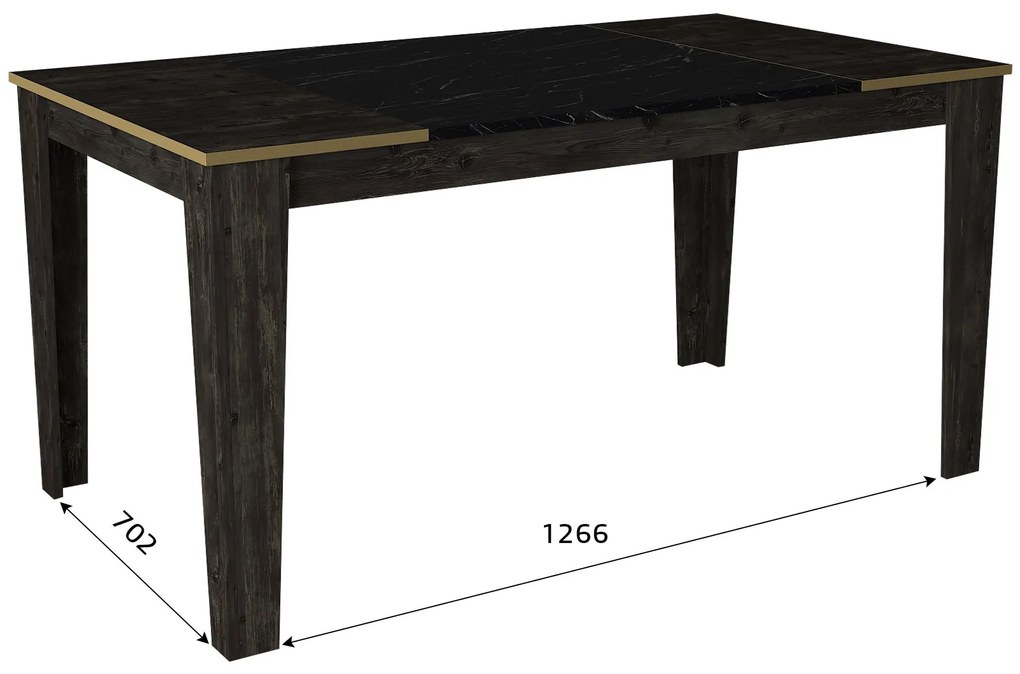 Masă sufragerie (pentru 6 persoane) Verdon (Negru + Auriu). 1072118