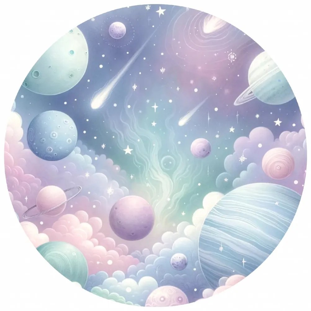 PIPPER. Autocolant circular de perete „Un univers magic” mărimea: 100cm