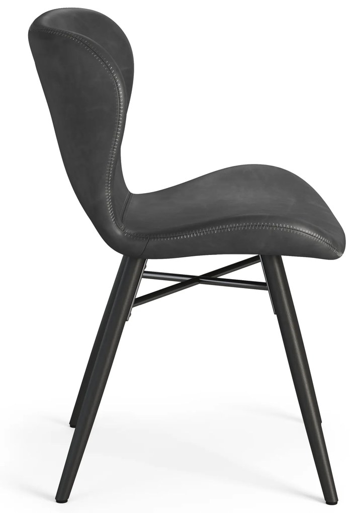 MAZZONI EXPORT ALTEA Piele ecologică Neagră (Gri închis)/picioare negre - SCAUN MODERN PENTRU LIVING/SUFRAGERIE/BUCĂTĂRIE/BIROU